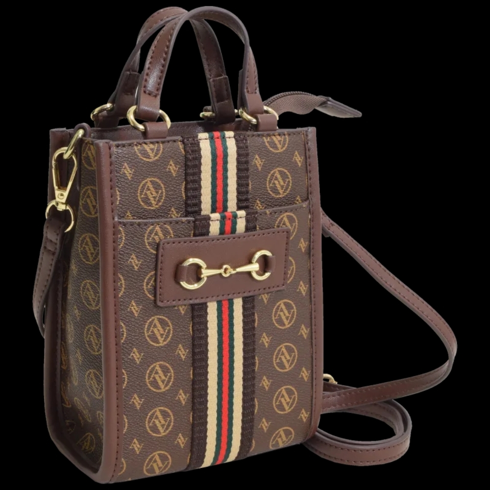 NEW Adrienne Vittadini Signature Collection Brown Crossbody Handbag
